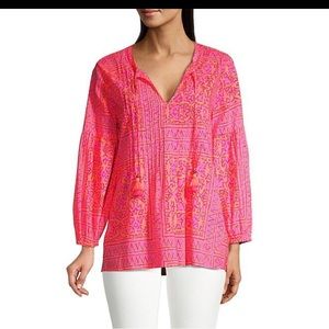 Vineyard vines scarf print pleated top M